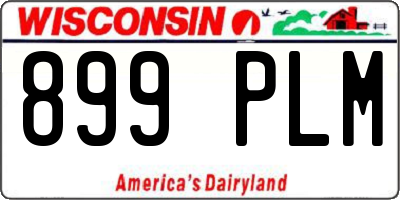 WI license plate 899PLM