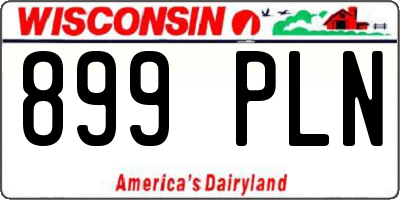 WI license plate 899PLN