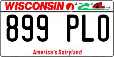 WI license plate 899PLO