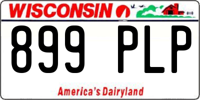 WI license plate 899PLP