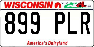 WI license plate 899PLR