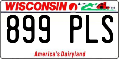 WI license plate 899PLS