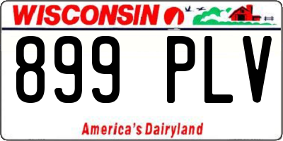 WI license plate 899PLV