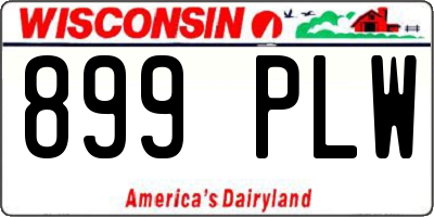 WI license plate 899PLW