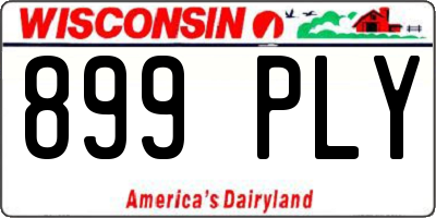 WI license plate 899PLY
