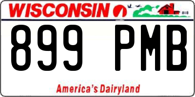 WI license plate 899PMB