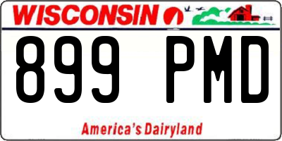 WI license plate 899PMD
