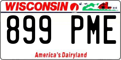 WI license plate 899PME