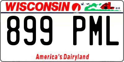 WI license plate 899PML