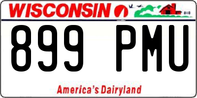 WI license plate 899PMU
