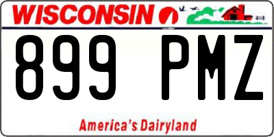 WI license plate 899PMZ