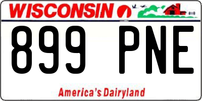 WI license plate 899PNE