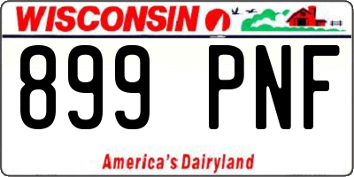 WI license plate 899PNF
