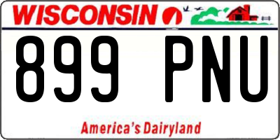 WI license plate 899PNU