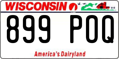 WI license plate 899POQ