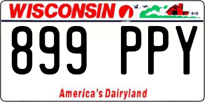 WI license plate 899PPY