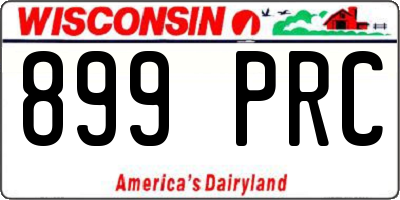 WI license plate 899PRC