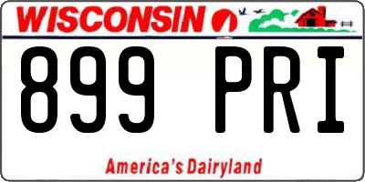 WI license plate 899PRI