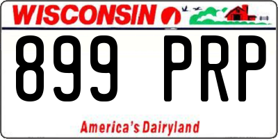 WI license plate 899PRP