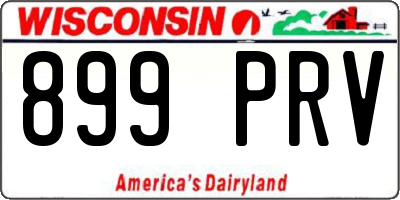 WI license plate 899PRV