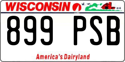 WI license plate 899PSB