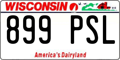 WI license plate 899PSL