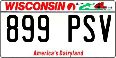 WI license plate 899PSV
