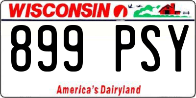 WI license plate 899PSY