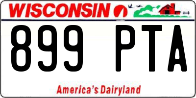 WI license plate 899PTA