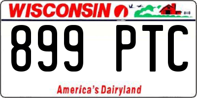 WI license plate 899PTC