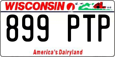 WI license plate 899PTP