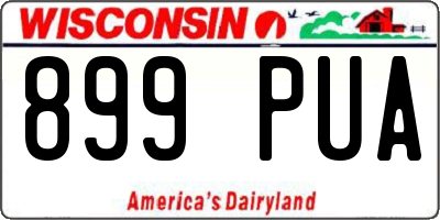 WI license plate 899PUA