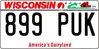WI license plate 899PUK