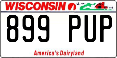 WI license plate 899PUP