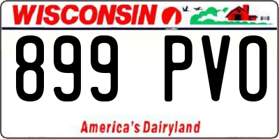 WI license plate 899PVO
