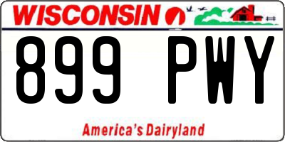 WI license plate 899PWY