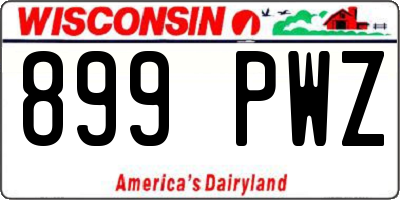 WI license plate 899PWZ