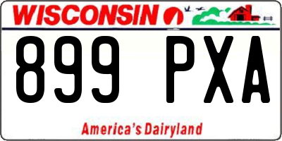 WI license plate 899PXA