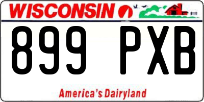 WI license plate 899PXB