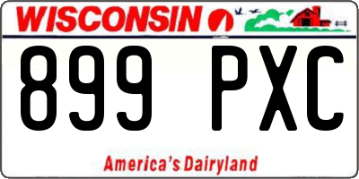 WI license plate 899PXC
