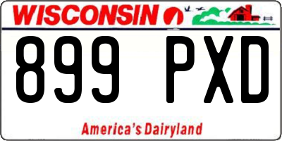 WI license plate 899PXD