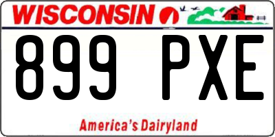 WI license plate 899PXE