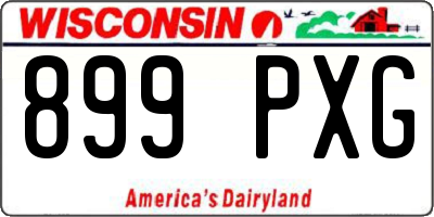 WI license plate 899PXG