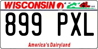 WI license plate 899PXL
