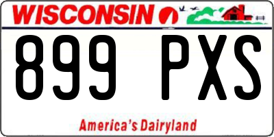 WI license plate 899PXS