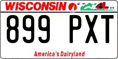 WI license plate 899PXT