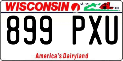 WI license plate 899PXU