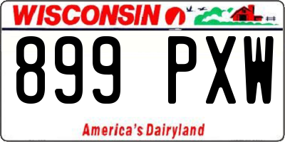 WI license plate 899PXW