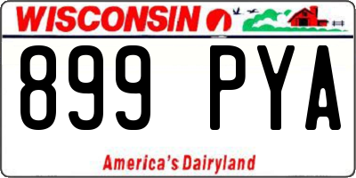 WI license plate 899PYA