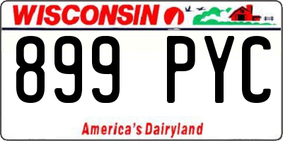 WI license plate 899PYC